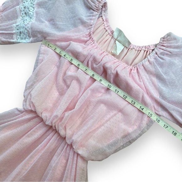 Vintage Roberta California Light Pink Puff Sleeve Midi Prairie Dress | S… - Picture 13 of 15